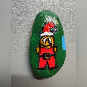 Hand painted rock stone art Peccy Amazon Christmas Festive Fun (2.5x1.5 Inches)